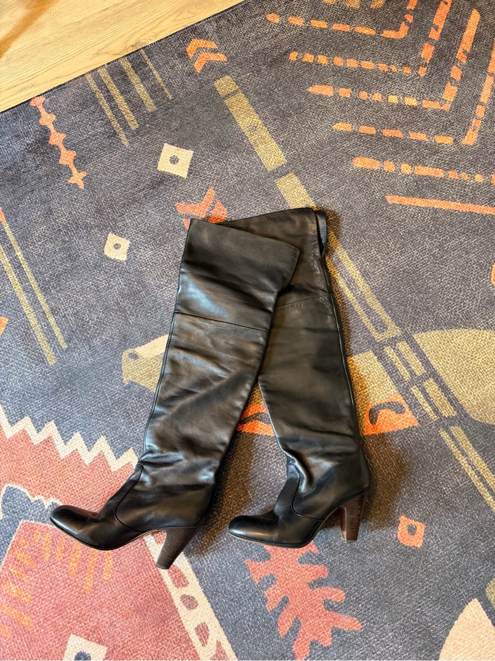 Ash Black Leather Over-the-Knee Boots